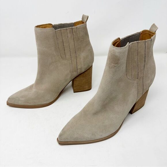 Marc Fisher Oshay Suede Pointed Ankle Booties 11 Grey - Picture 4 of 8